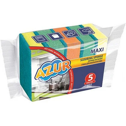 Губка кухонная Azur Maxi 95 х 65 х 25 мм, 5 шт