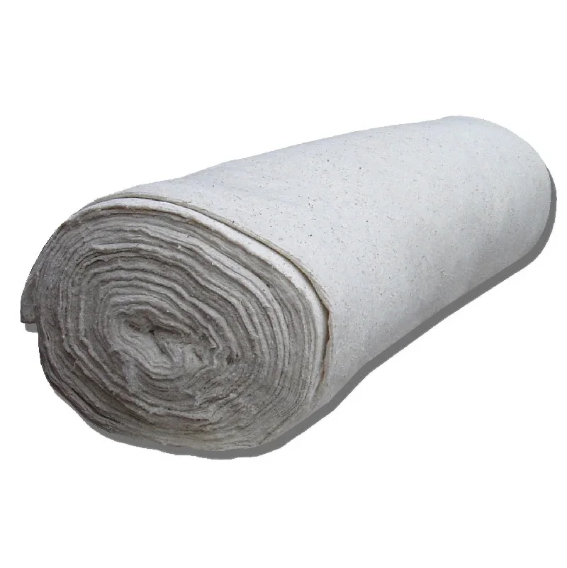 Хлопчатобумажное холстопрошивное небеленое полотно 140 см х 50 м, плотность 200гр/м2