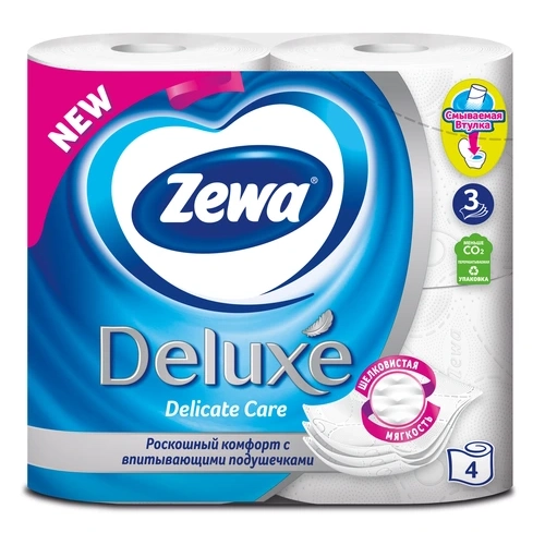 Туалетная бумага Zewa Deluxe без аромата 4 шт