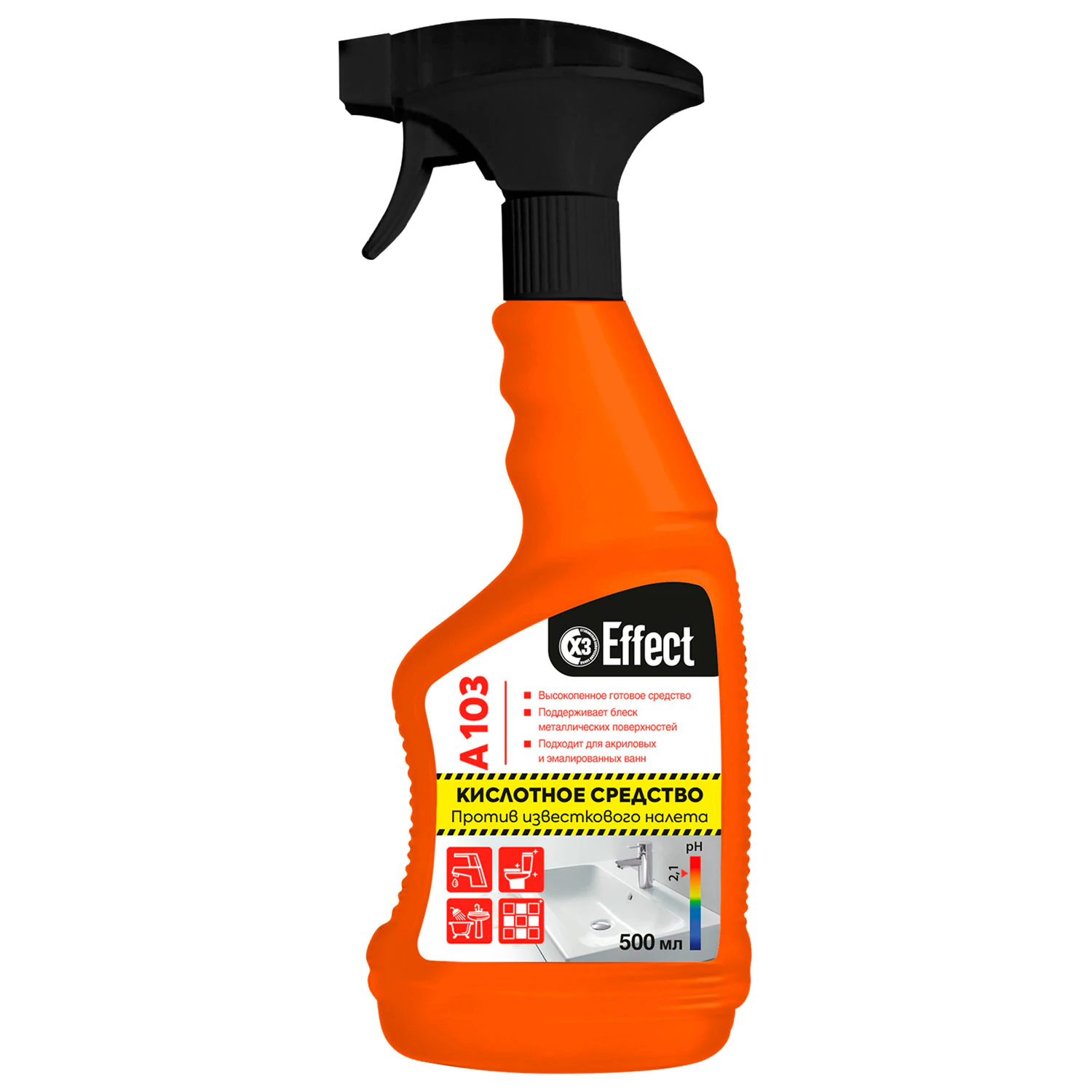 Средство для удаления известкового налета и ржавчины кислотное EFFECT "Alfa 103", 500 мл