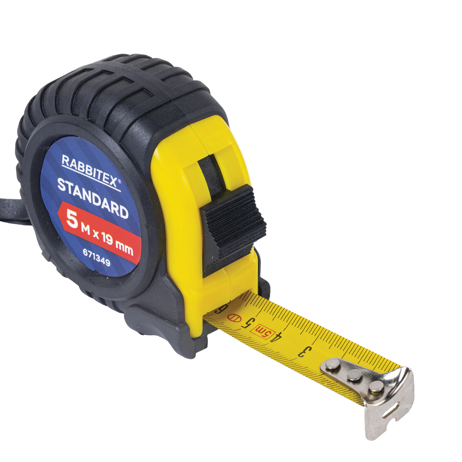 Рулетка измерительная RABBITEX Standard 1,9 см х 5 м, обрезиненный корпус
