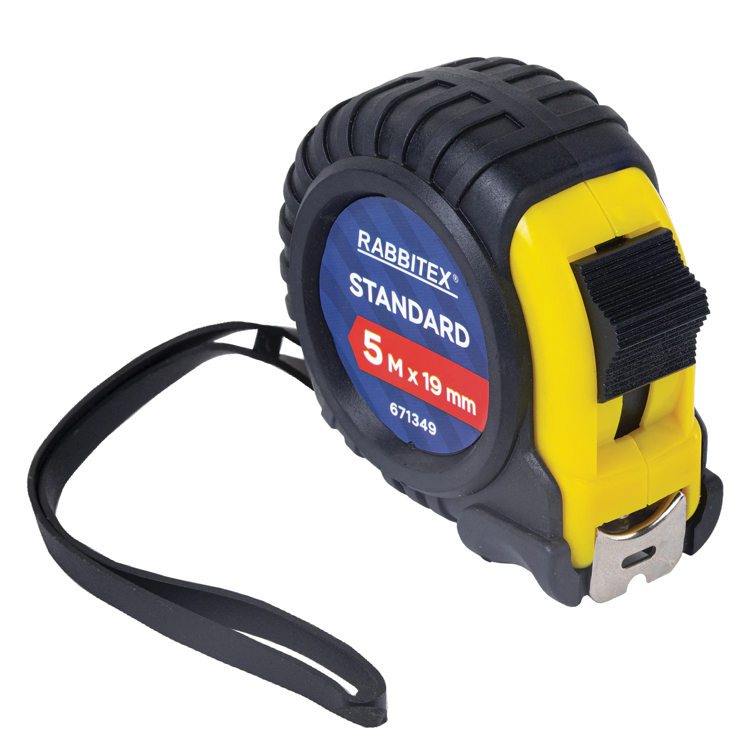 Рулетка измерительная RABBITEX Standard 1,9 см х 5 м, обрезиненный корпус