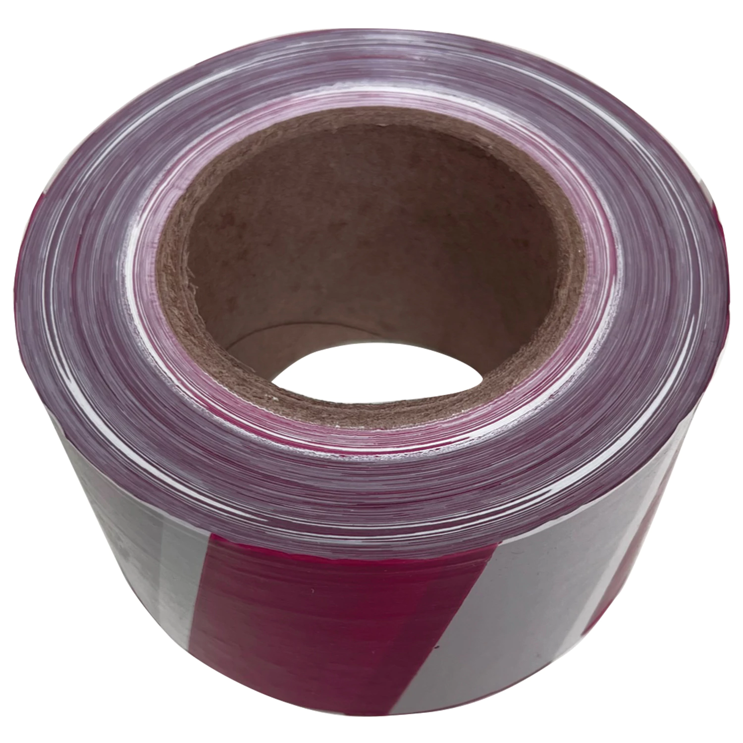 Лента оградительная сигнальная красно-белая 75 мм х 250 м, полиэтилен