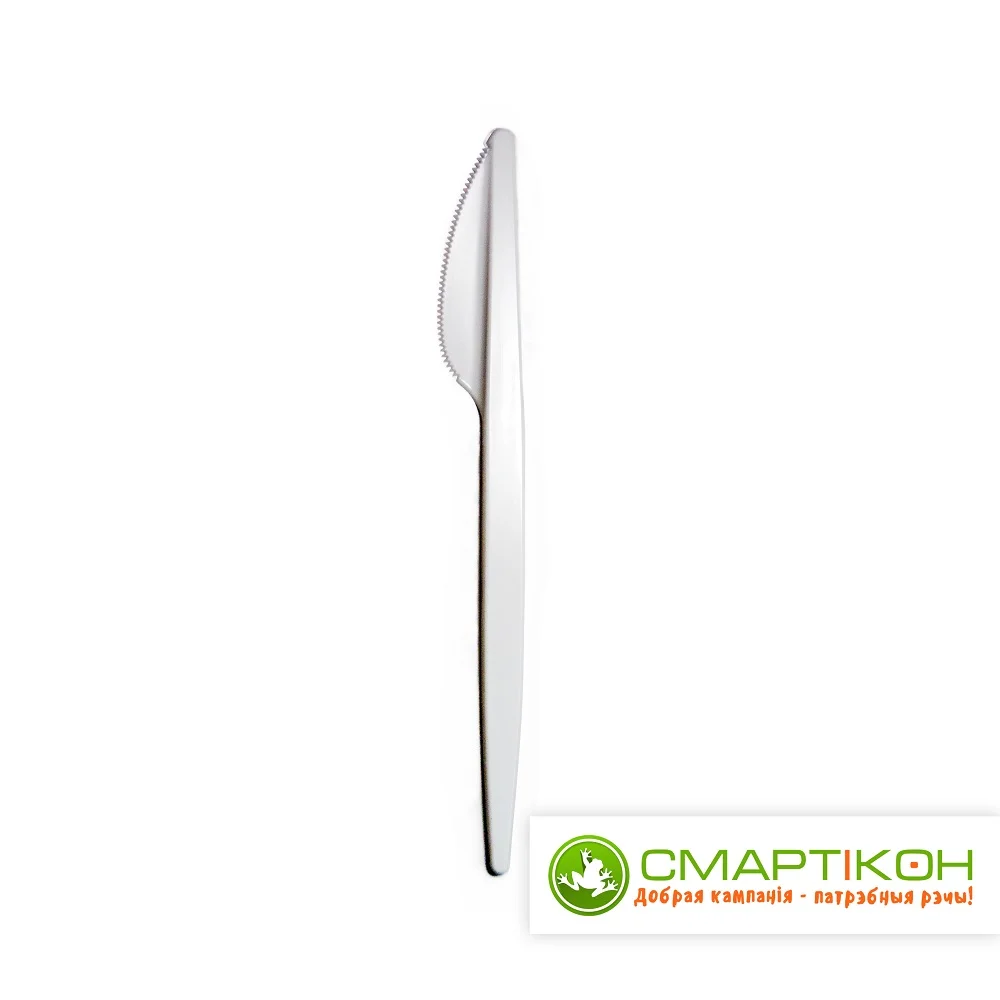 Ножи пластиковые белые 17 см 100 шт