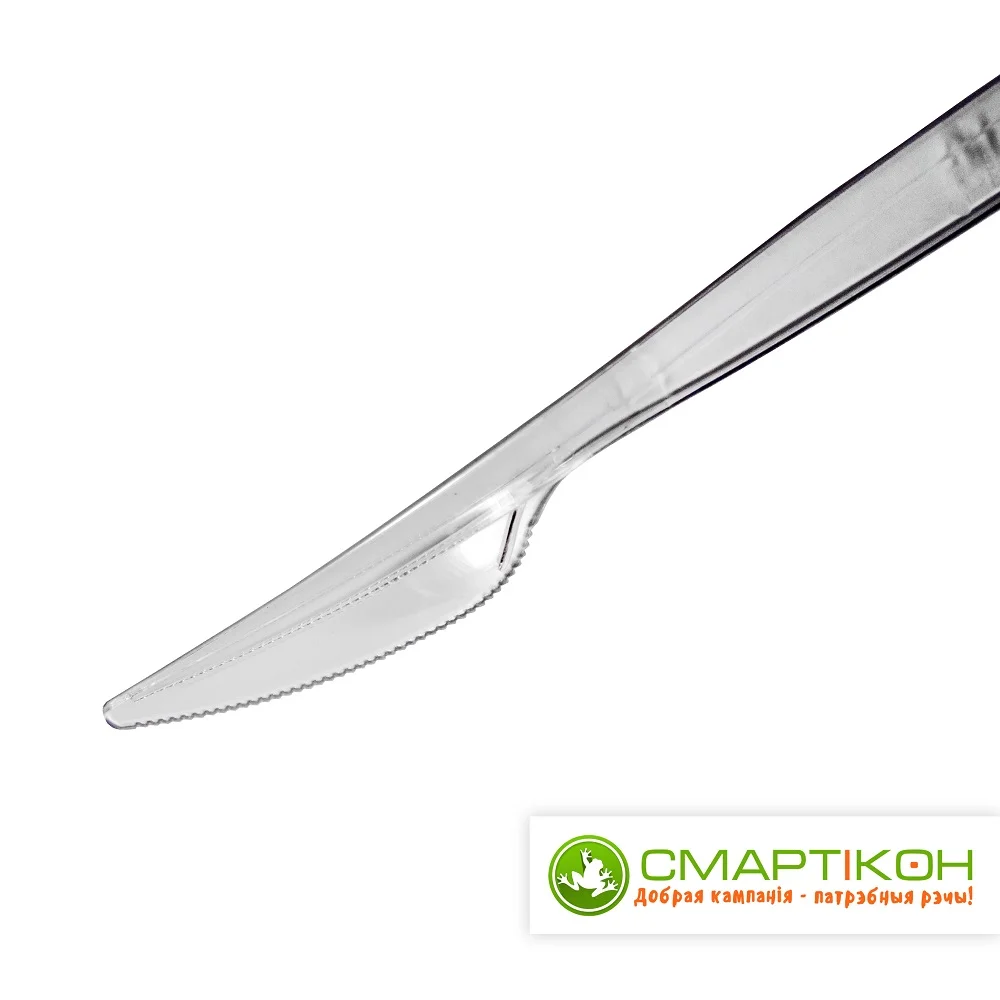Ножи Элит пластиковые прозрачные 18 см 100 шт