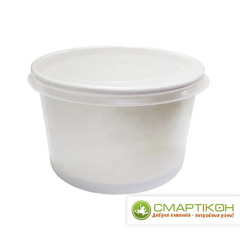 Бумажный суповой контейнер с пластиковой крышкой 480 мл 50 шт