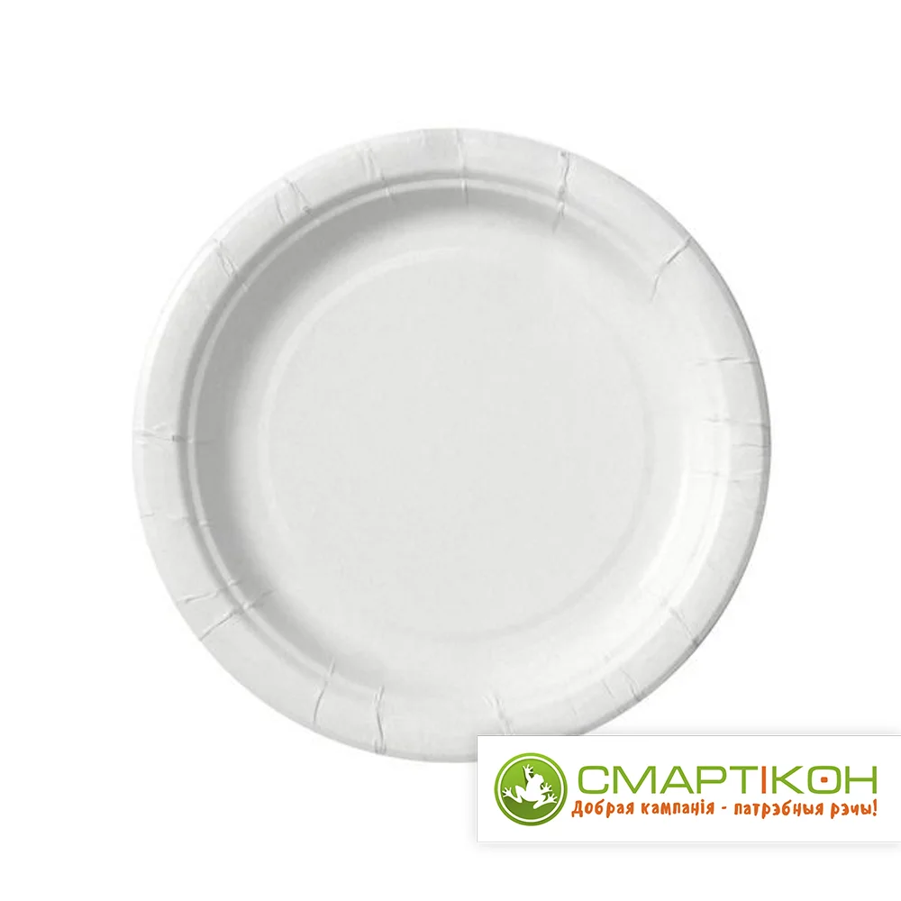 Бумажная тарелка белая 180 мм 50 шт