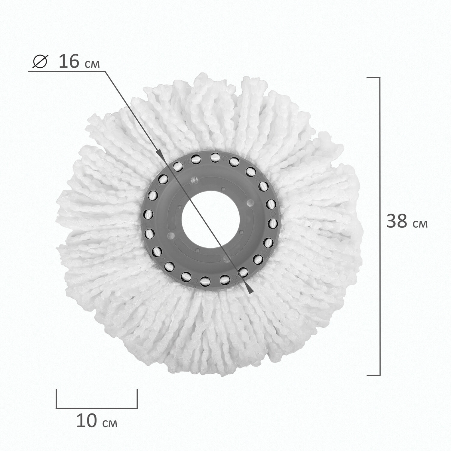 Насадка Моп из микрофибры для швабры Лайма круглая, диаметр 16 см
