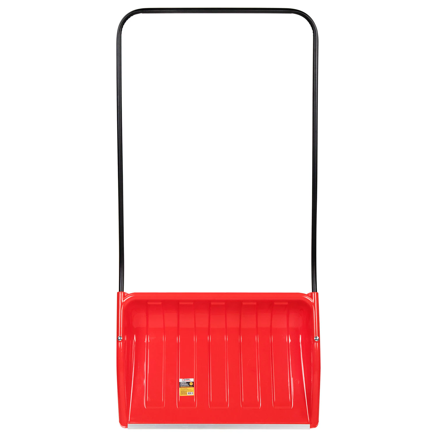 Скрепер пластиковый Грандмастер 70 х 47 см красный, металлическая рукоятка 110 см