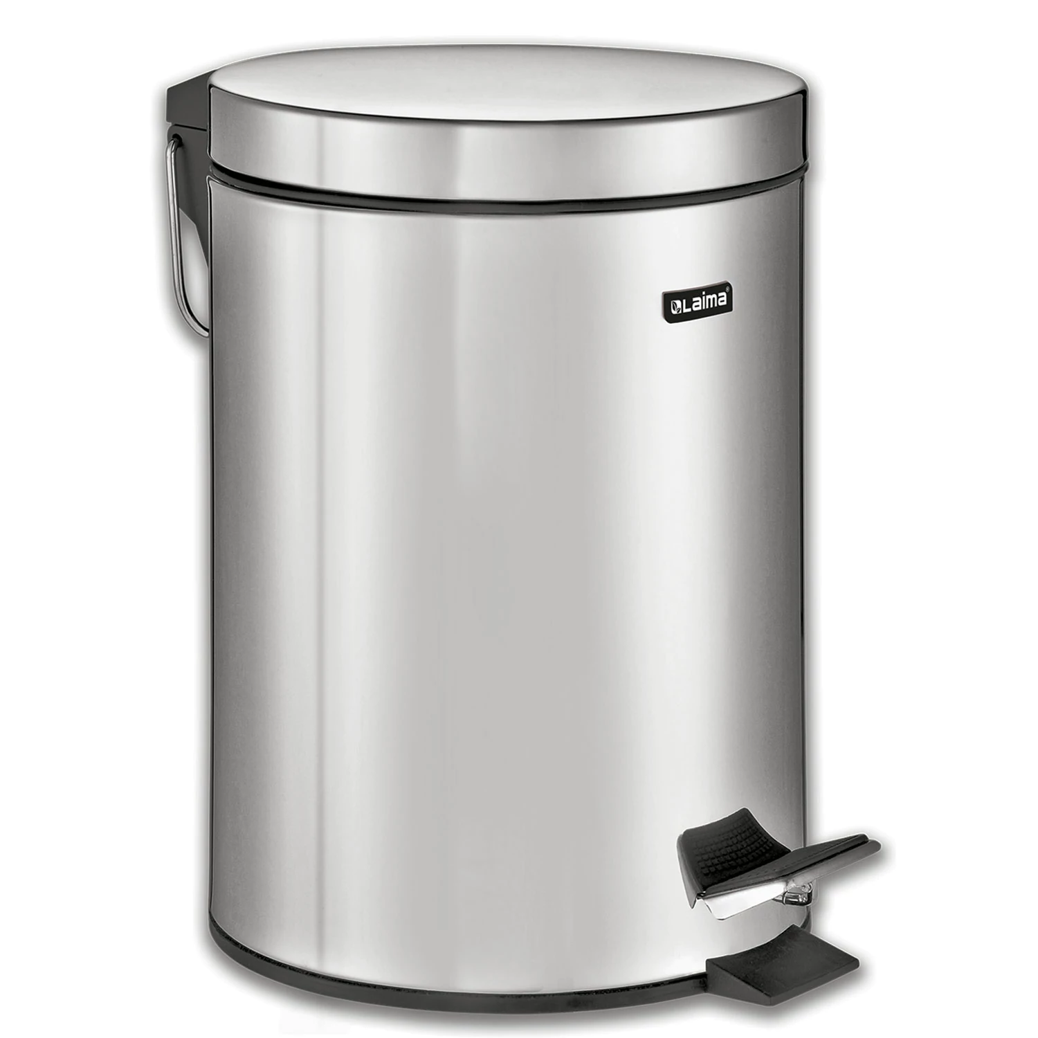 Зеркальное стальное ведро-контейнер  LAIMA с педалью, 5 л