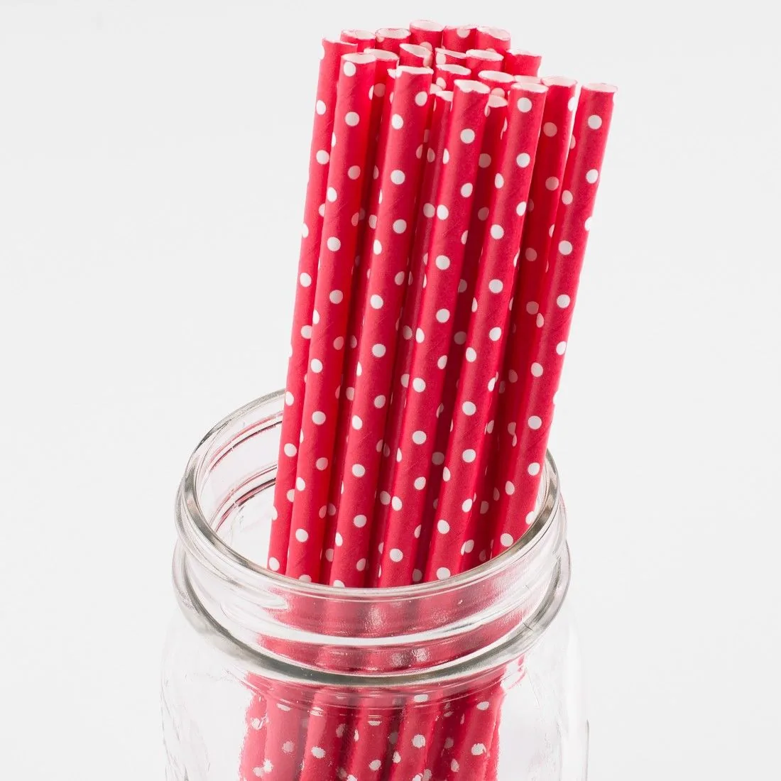 Бумажные трубочки 8 х 195 мм, мелкий горошек, красно-белые 250 шт